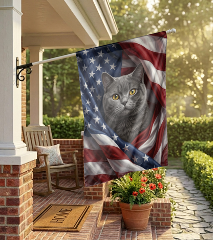 Custom Pet Garden Flag, Patriotic American Flag Pet Design, Personalized Dog or Cat House Banner, Outdoor Decor Gift - 28"x40" - Garden Flag