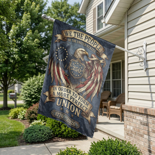 We The People Garden Flag, America 250th Anniversary 1776-2026, Patriotic Eagle Yard Sign, Vintage USA Outdoor Decor - 12"x18" - Garden Flag