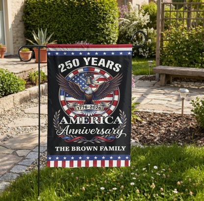 America 250th Anniversary Garden Flag, 1776-2026 Semiquincentennial Decor - Garden Flag - close-up