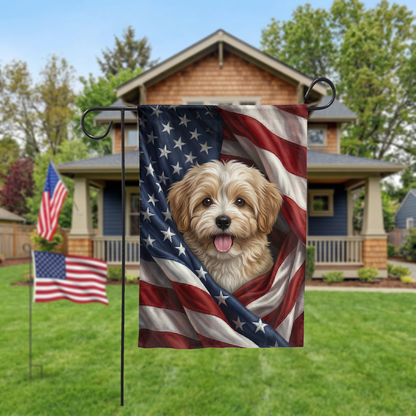 Custom Pet Garden Flag, Patriotic American Flag Pet Design, Personalized Dog or Cat House Banner, Outdoor Decor Gift - Garden Flag - packaging