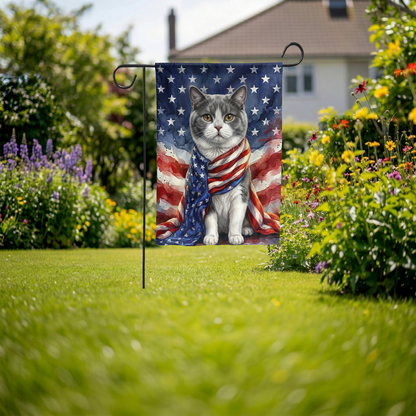 Personalized Pet Garden Flag, Custom American Flag Dog Portrait, Watercolor Patriotic House Flag, 4th of July Decorl - Garden Flag - packaging
