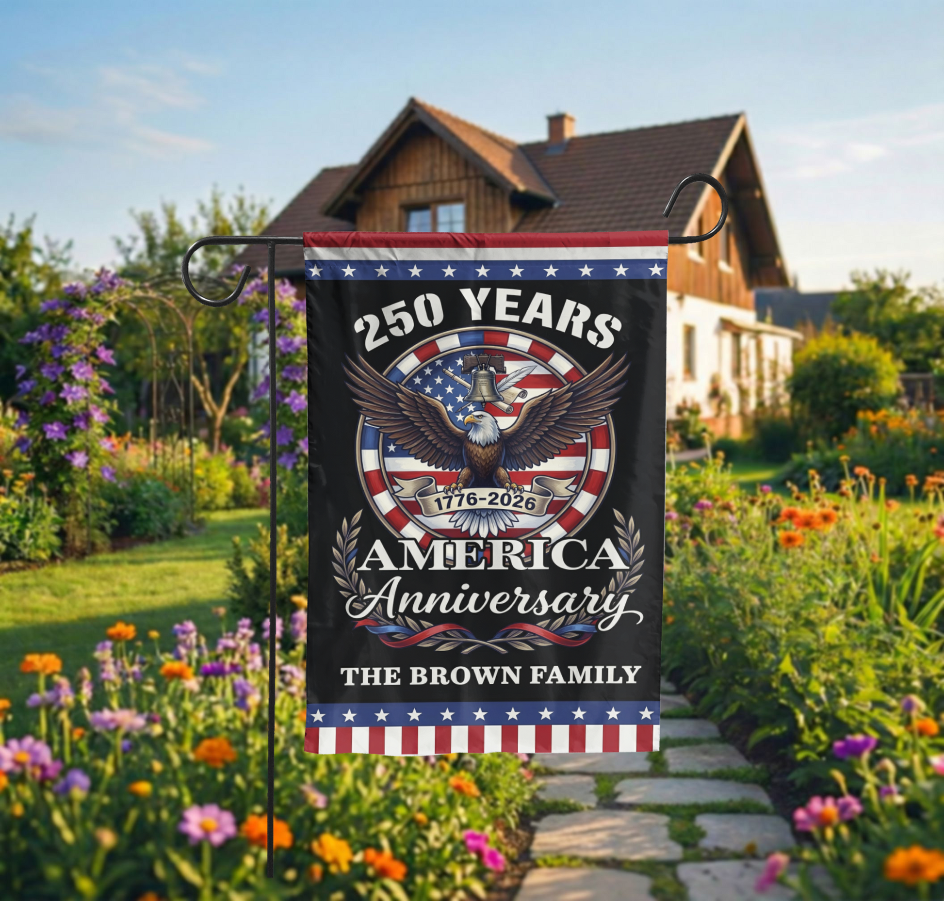 America 250th Anniversary Garden Flag, 1776-2026 Semiquincentennial Decor - 12"x18" - Garden Flag