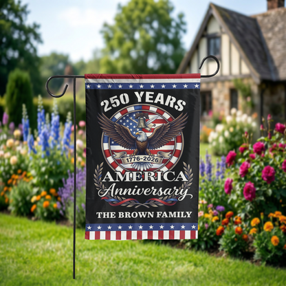 America 250th Anniversary Garden Flag, 1776-2026 Semiquincentennial Decor - Garden Flag - alternate angle