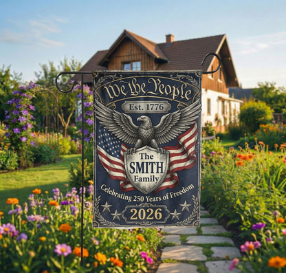 Patriotic Garden Flag, We The People 1776, 250th Anniversary 2026 - 12"x18" - Garden Flag