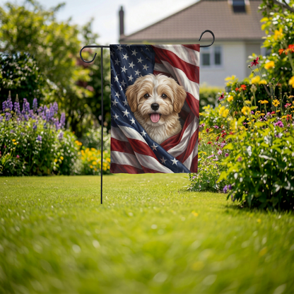 Custom Pet Garden Flag, Patriotic American Flag Pet Design, Personalized Dog or Cat House Banner, Outdoor Decor Gift - Garden Flag - alternate angle