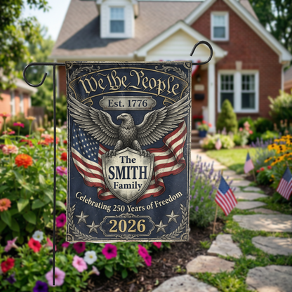 Patriotic Garden Flag, We The People 1776, 250th Anniversary 2026 - Garden Flag - front view