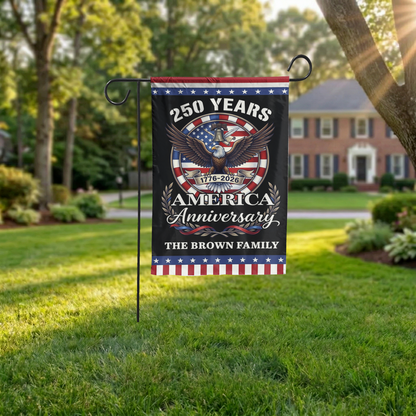 America 250th Anniversary Garden Flag, 1776-2026 Semiquincentennial Decor - Garden Flag - lifestyle shot