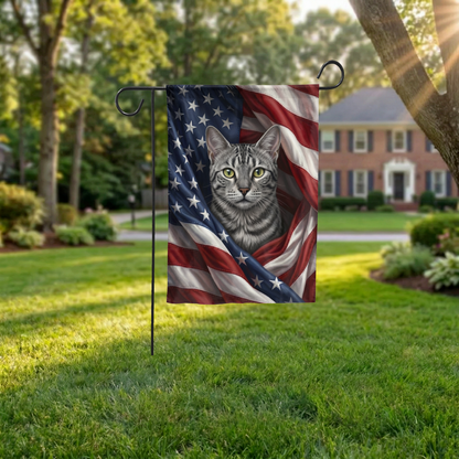 Custom Pet Garden Flag, Patriotic American Flag Pet Design, Personalized Dog or Cat House Banner, Outdoor Decor Gift - Garden Flag - alternate angle