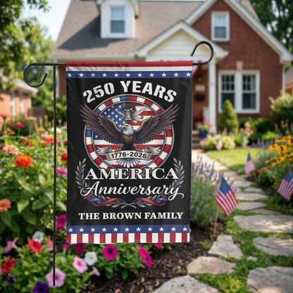 America 250th Anniversary Garden Flag, 1776-2026 Semiquincentennial Decor - Garden Flag - front view