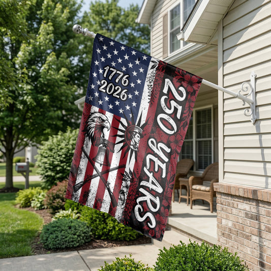 Patriotic Garden Flag 1776-2026 250 Years Anniversary, Vintage American Eagle House Flag, Rustic 4th of July Outdoor Decor, Double Sided - 12"x18" - Garden Flag