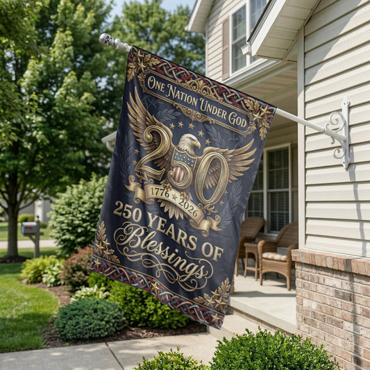 America 250th Anniversary Garden Flag 1776-2026 Patriotic Yard Decor - 12"x18" - Garden Flag