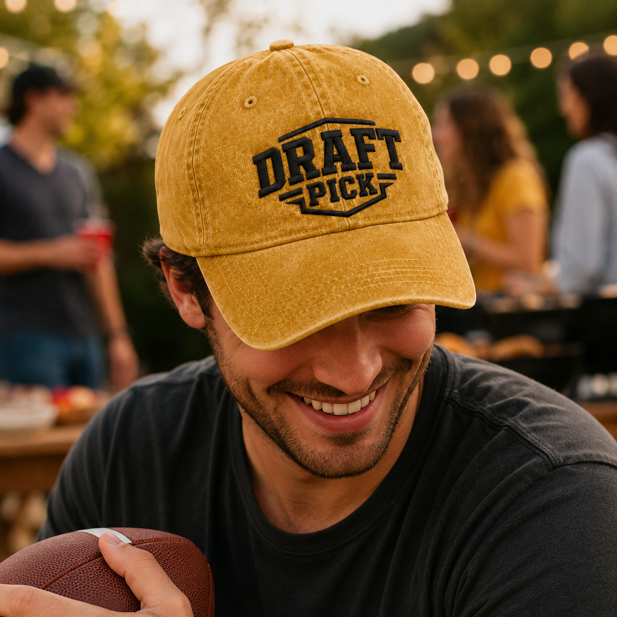 Draft Pick Embroidered Washed Cap - Washed Cap - detail