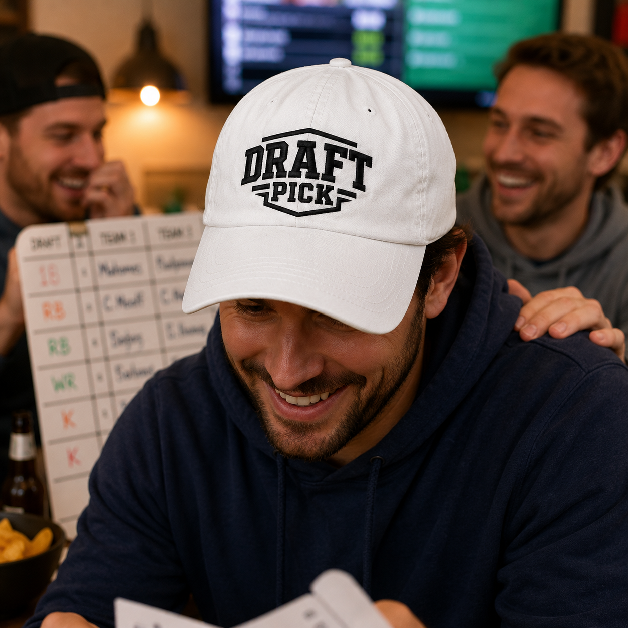 Draft Pick Embroidered Washed Cap - Washed Cap - side view