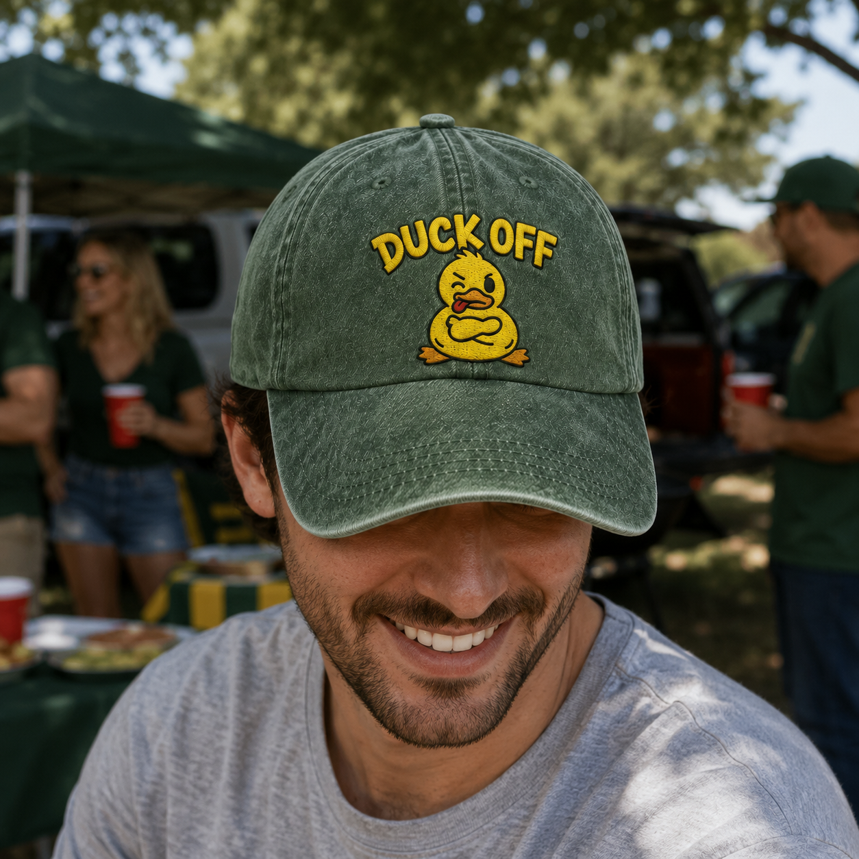 Duck Off Embroidered Washed Cap - Washed Cap - alternate angle