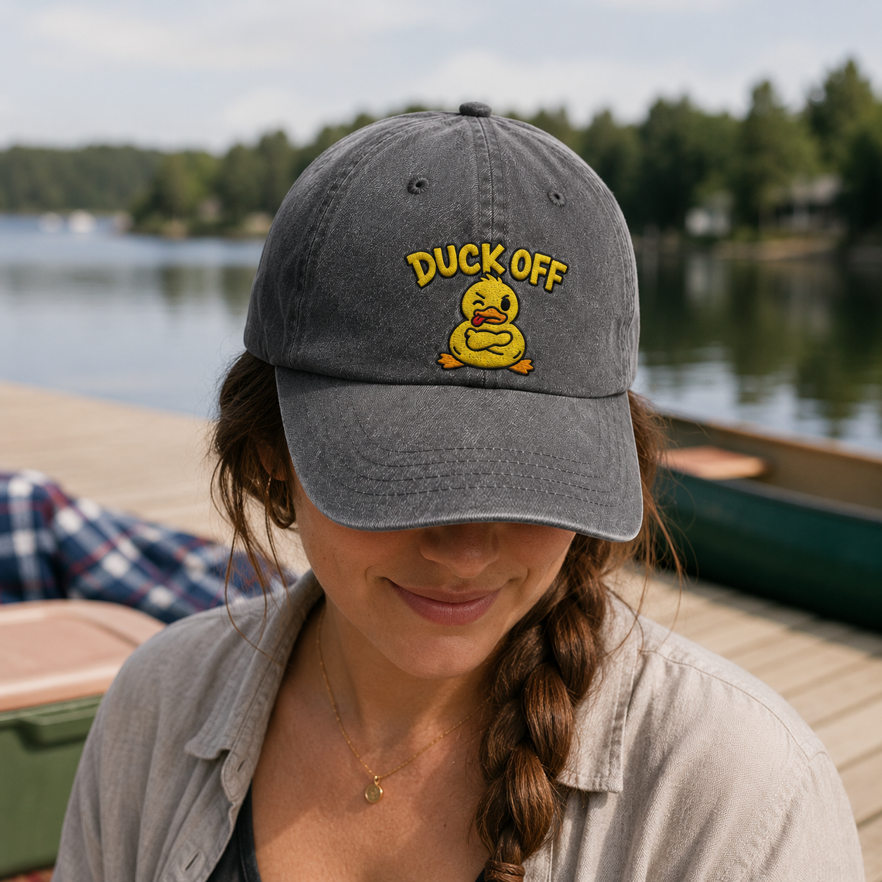 Duck Off Embroidered Washed Cap - Washed Cap - lifestyle
