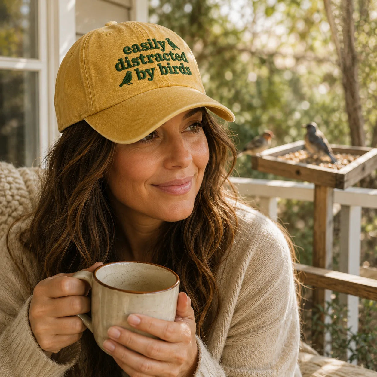 Easily Distracted By Birds Washed Cap - washed cap - alternate angle