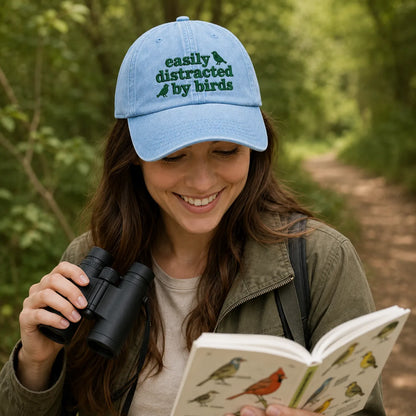 Easily Distracted By Birds Washed Cap - washed cap - lifestyle