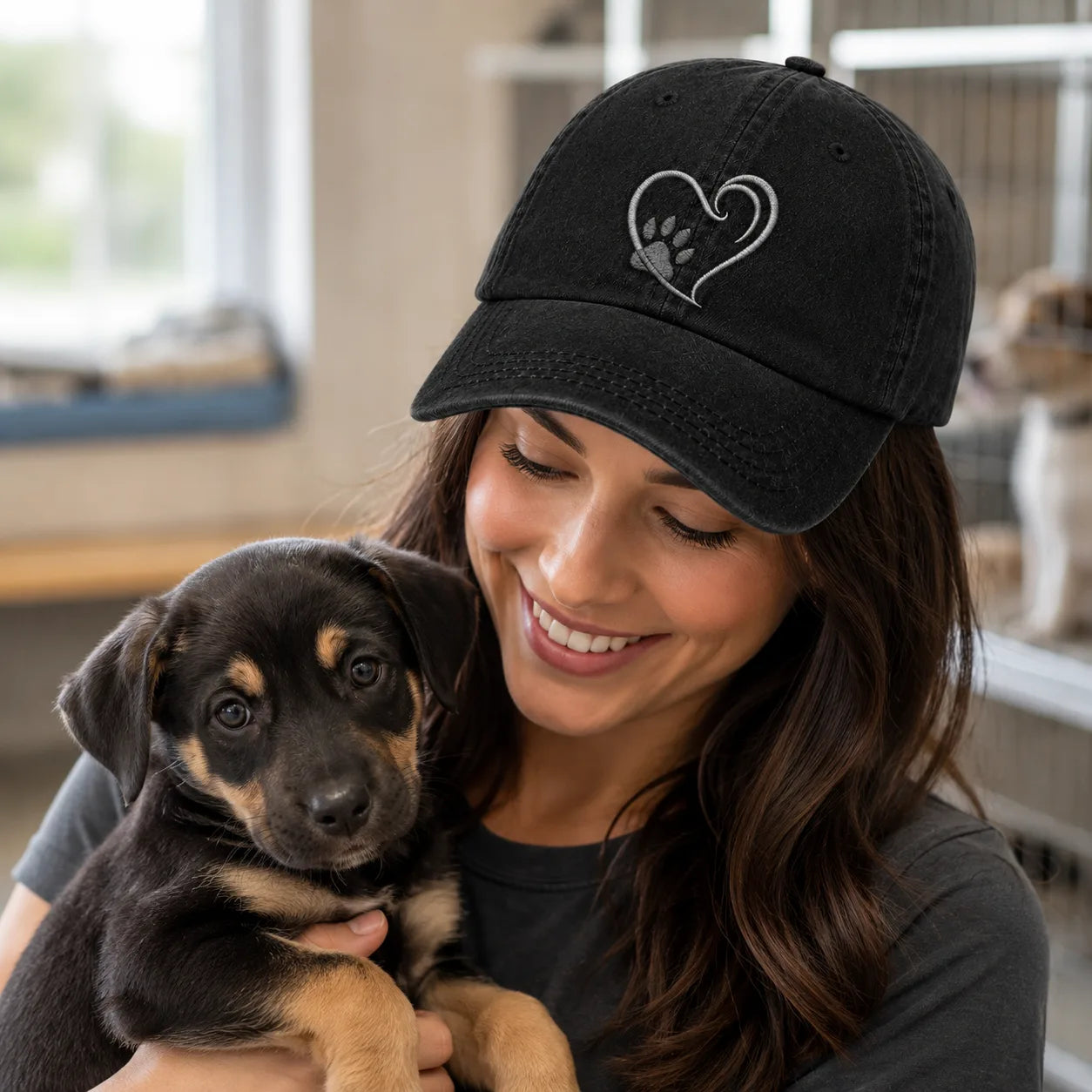 Emily Paw Heart Washed Cap - Washed Cap - alternate angle