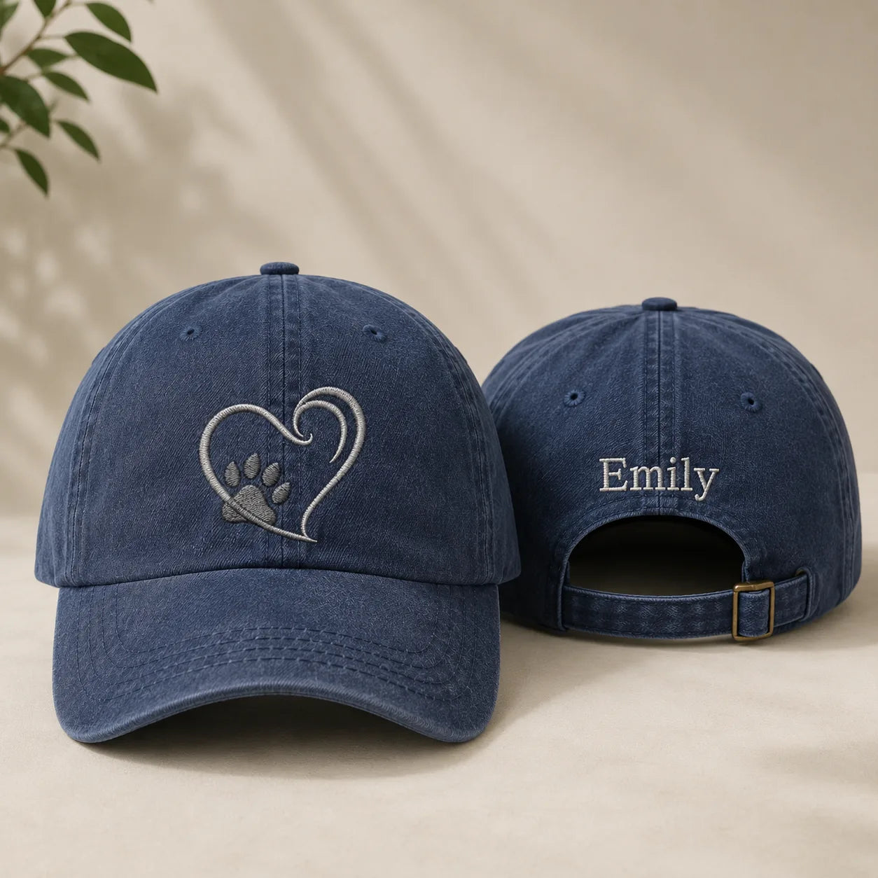 Emily Paw Heart Washed Cap - Washed Cap - front view
