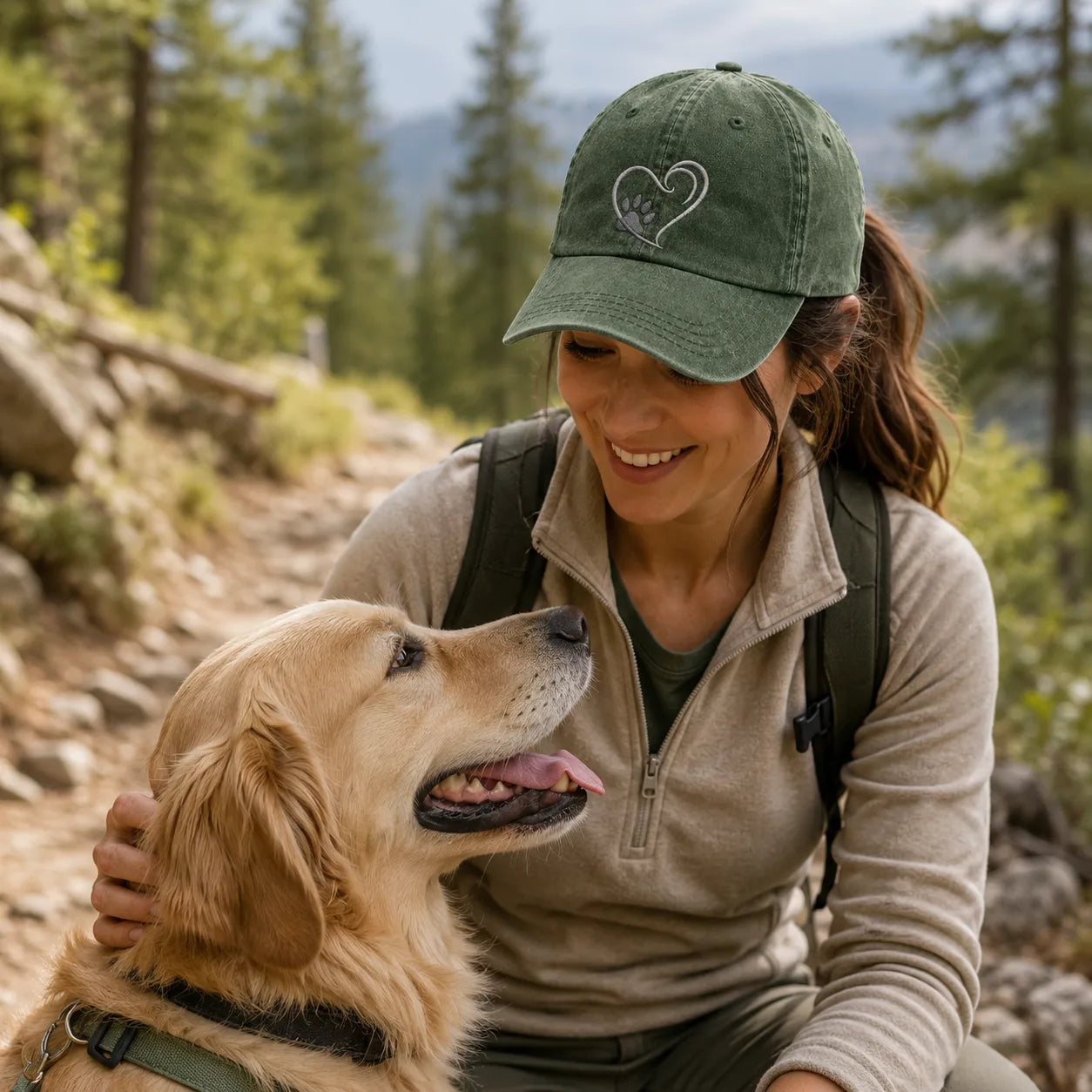 Emily Paw Heart Washed Cap - Washed Cap - lifestyle