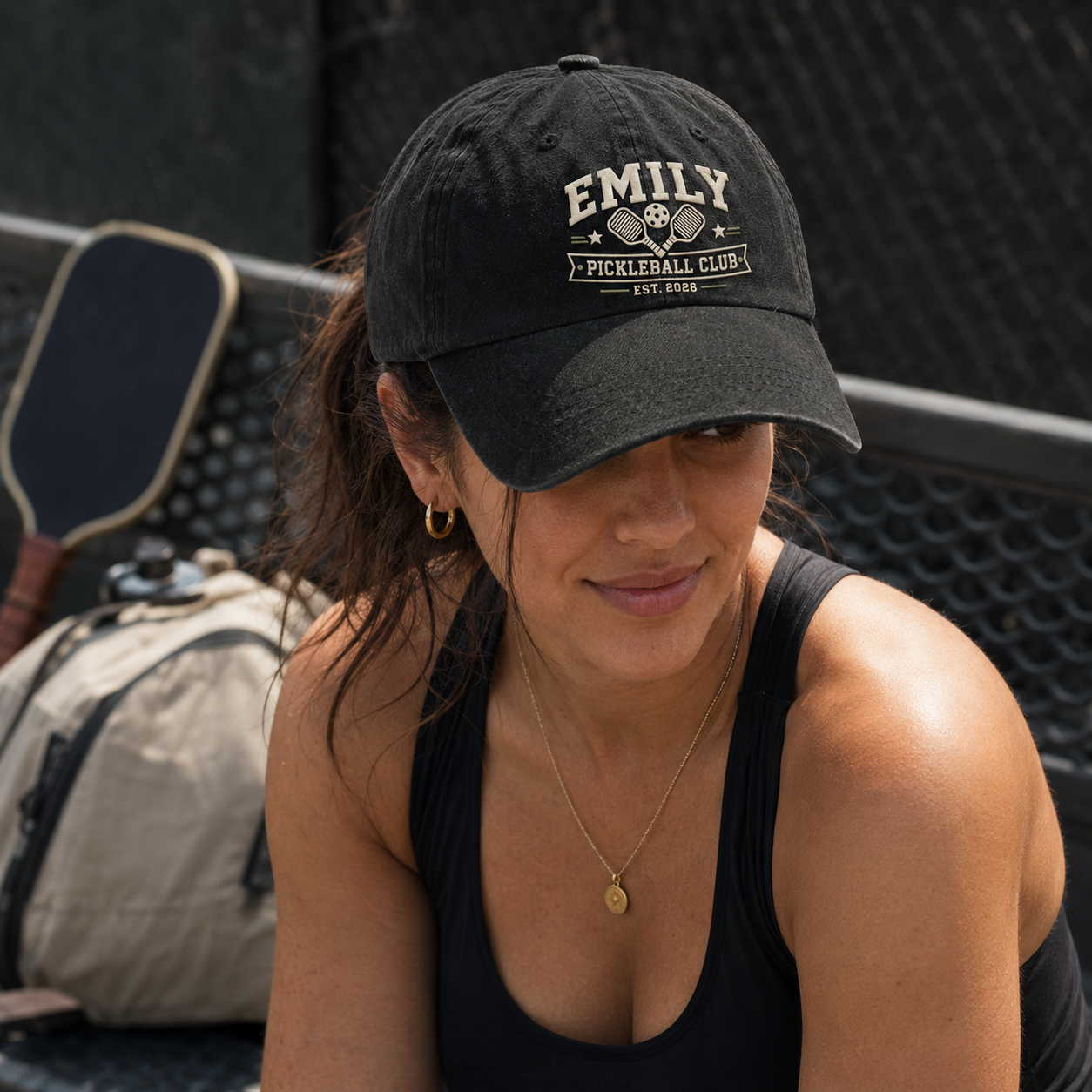 Emily Pickleball Club Embroidered Washed Cap - Washed Cap - lifestyle