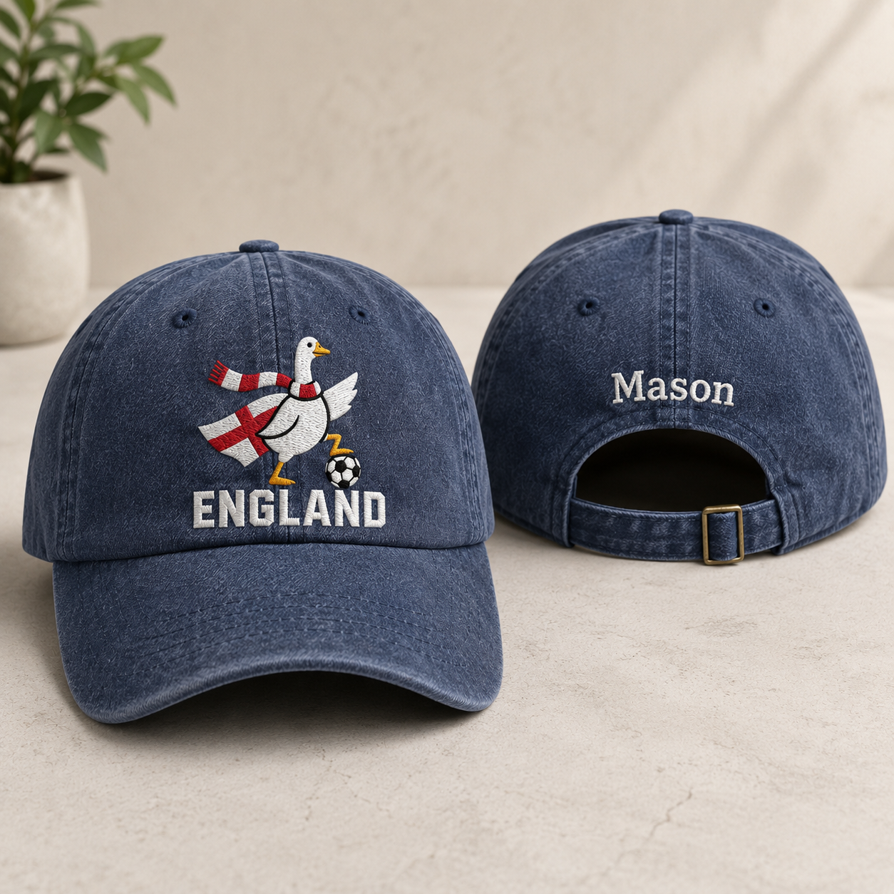 England Goose Embroidered Washed Cap - Washed Cap - front view