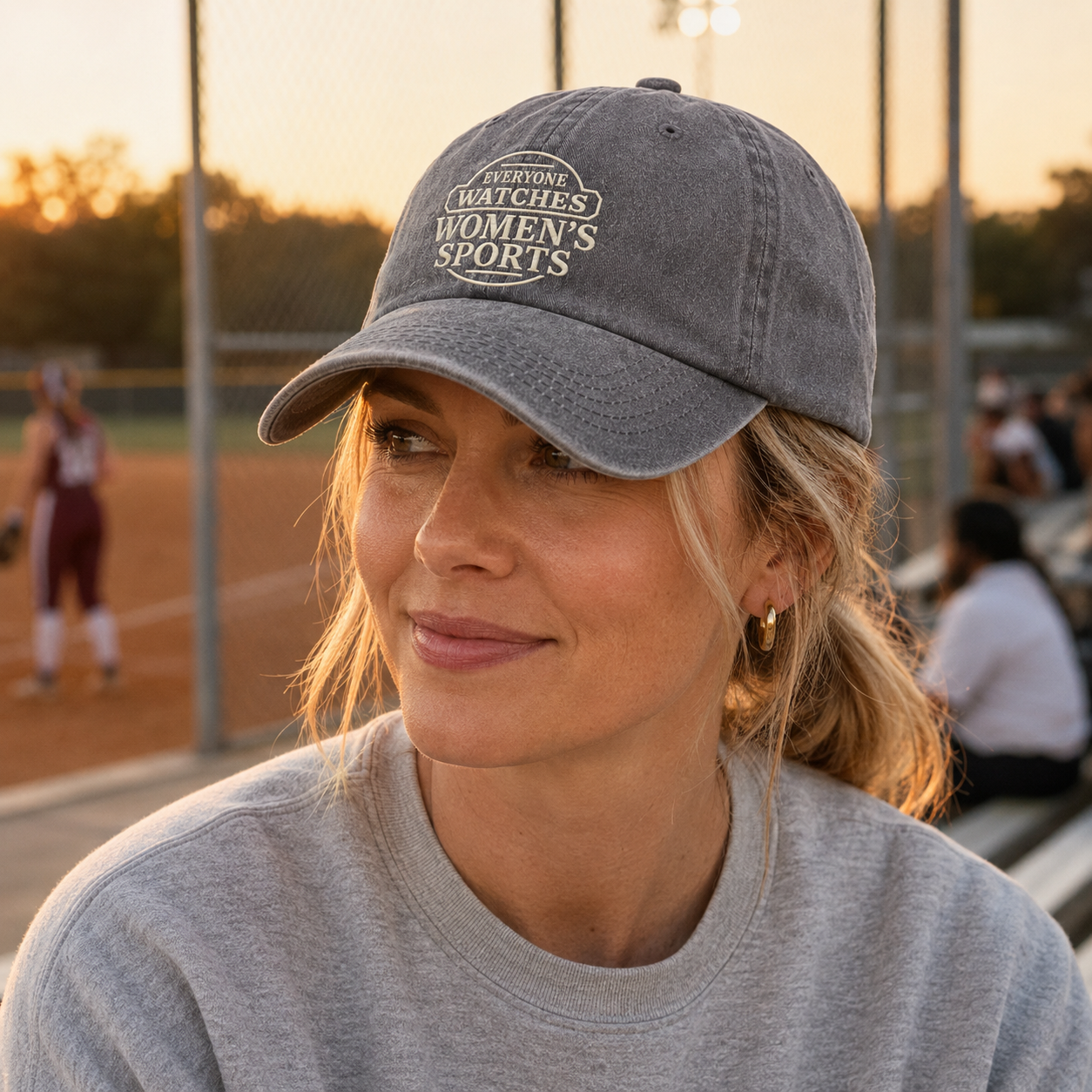 Everyone Watches Women's Sports Washed Cap - Washed Cap - alternate angle