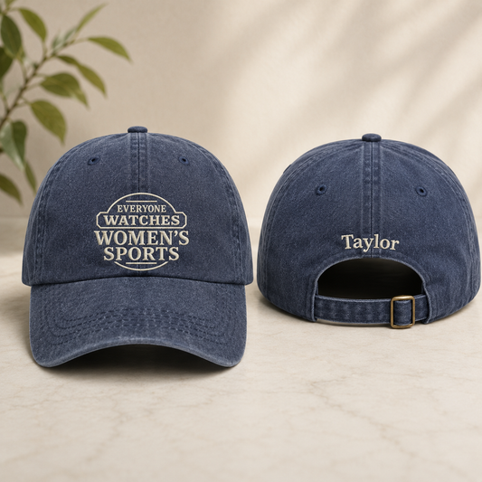 Everyone Watches Women's Sports Washed Cap - Washed Cap - front view