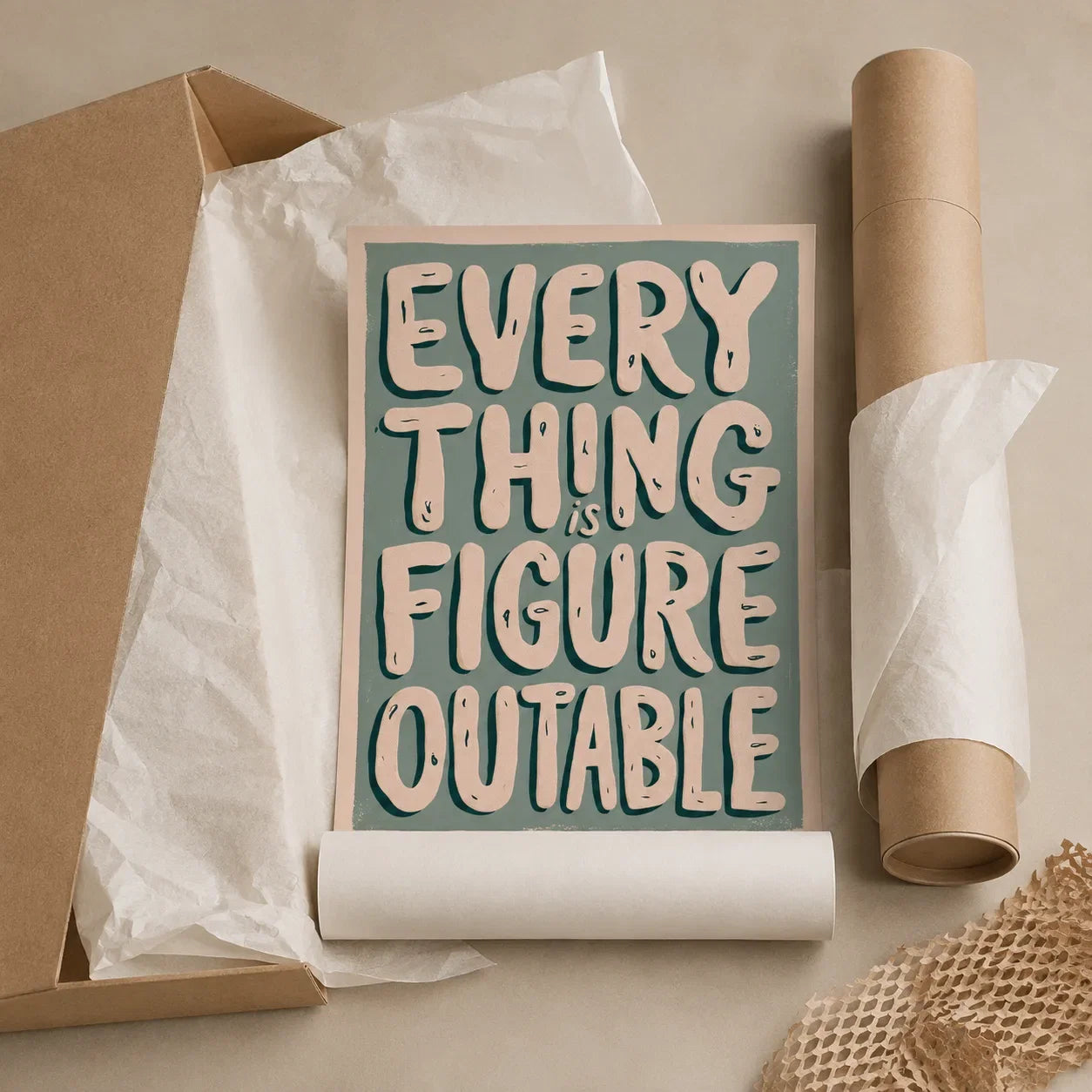Everything Is Figureoutable Wall Art Decor - Wall Art Decor - back view