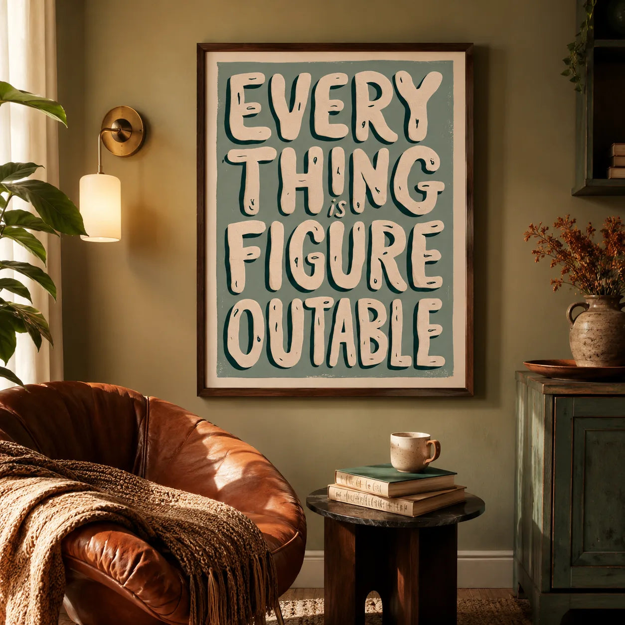 Everything Is Figureoutable Wall Art Decor - Wall Art Decor - in use