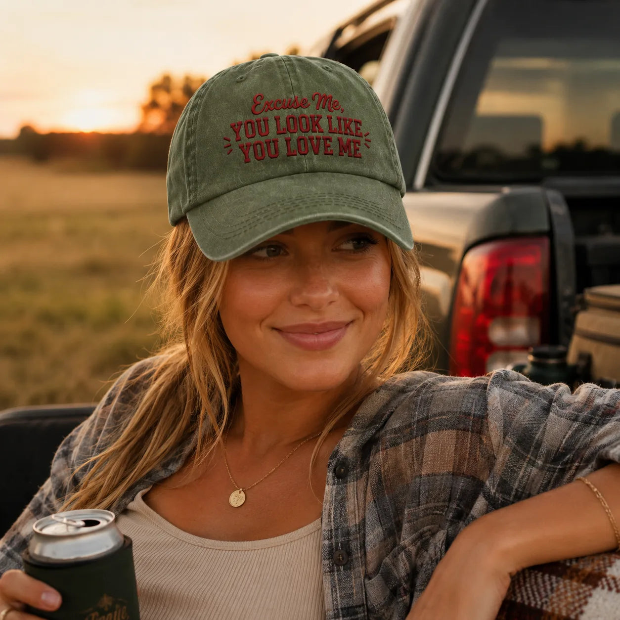 Excuse Me You Look Like You Love Me Washed Cap - Washed Cap - alternate angle