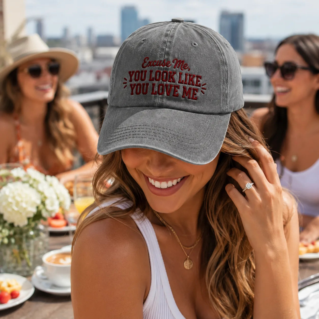 Excuse Me You Look Like You Love Me Washed Cap - Washed Cap - detail