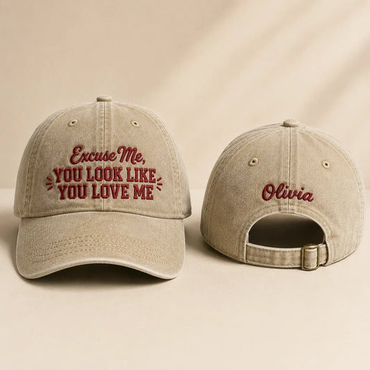 Excuse Me You Look Like You Love Me Washed Cap - Washed Cap - front view