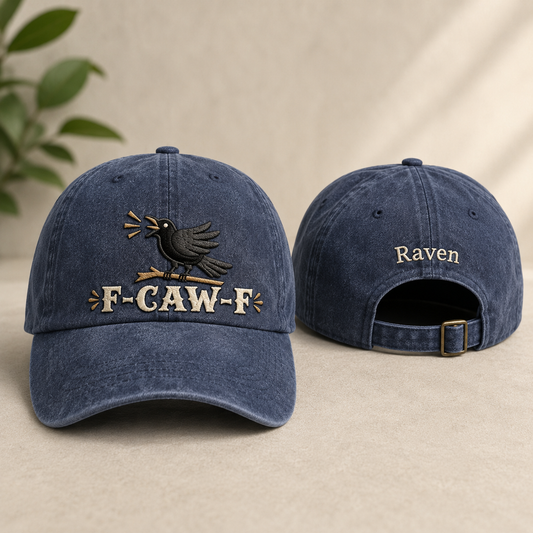 F Caw F Raven Washed Cap - Washed Cap - front view