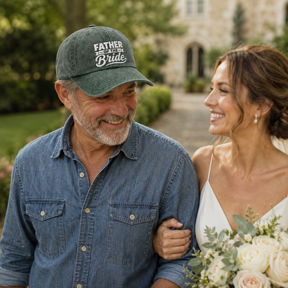 Father of the Bride Embroidered Washed Cap - Washed Cap - alternate angle