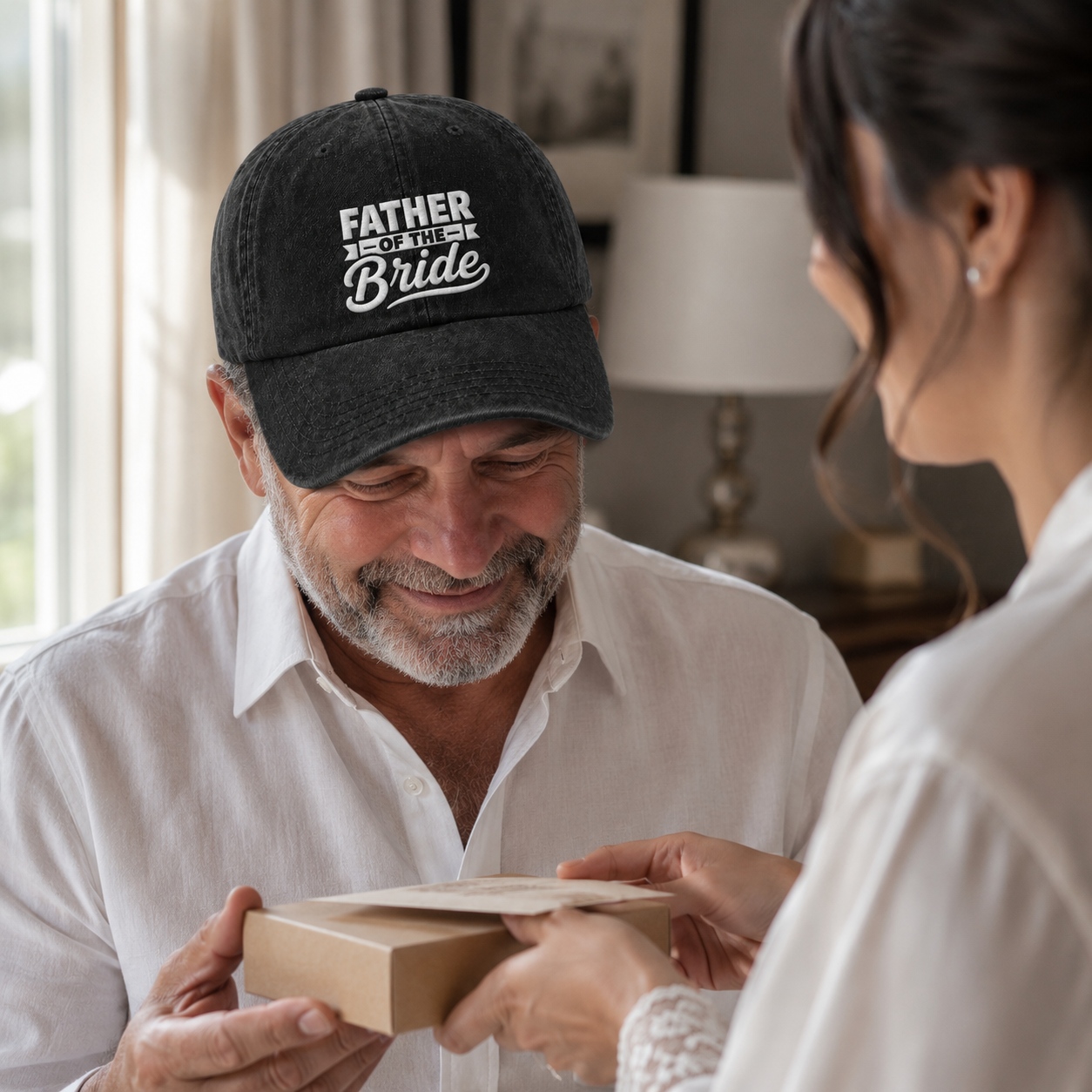 Father of the Bride Embroidered Washed Cap - Washed Cap - lifestyle