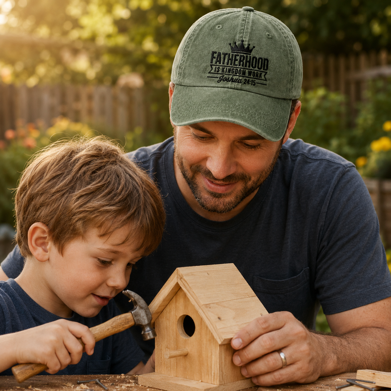 Fatherhood Is Kingdom Work Washed Cap - Washed Cap - alternate angle