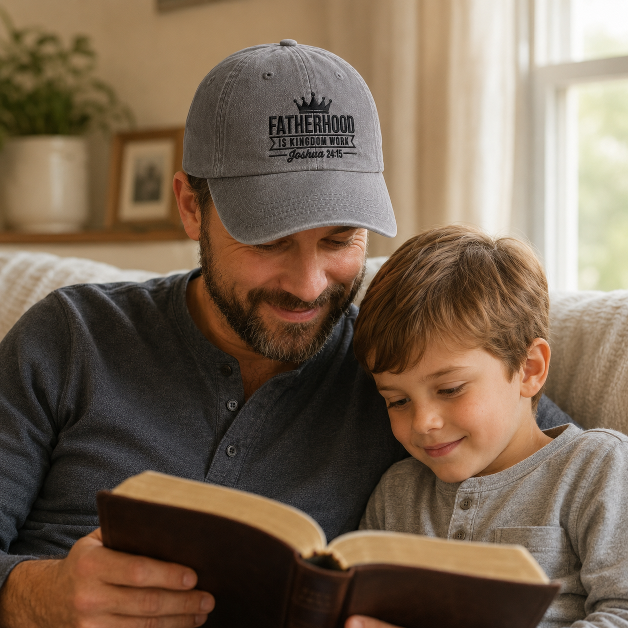 Fatherhood Is Kingdom Work Washed Cap - Washed Cap - detail