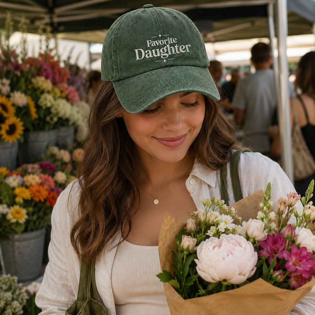 Favorite Daughter Embroidered Washed Cap - Washed Cap - detail