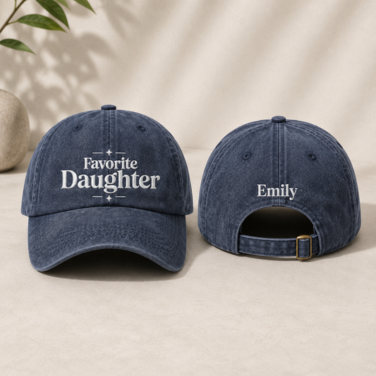 Favorite Daughter Embroidered Washed Cap - Washed Cap - front view