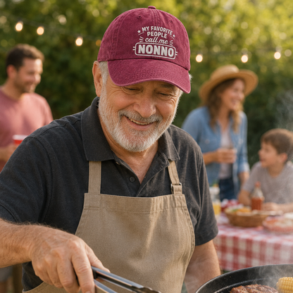 Favorite People Call Me Nonno Washed Cap - Washed Cap - lifestyle