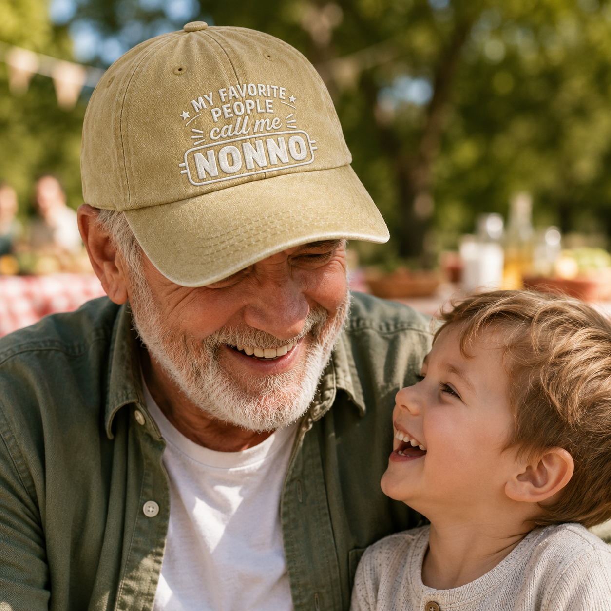 Favorite People Call Me Nonno Washed Cap - Washed Cap - side view