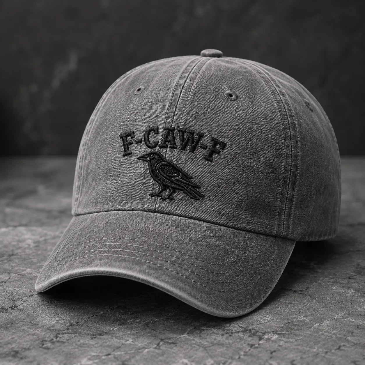 F-Caw-F Crow Washed Cap - washed cap - alternate angle