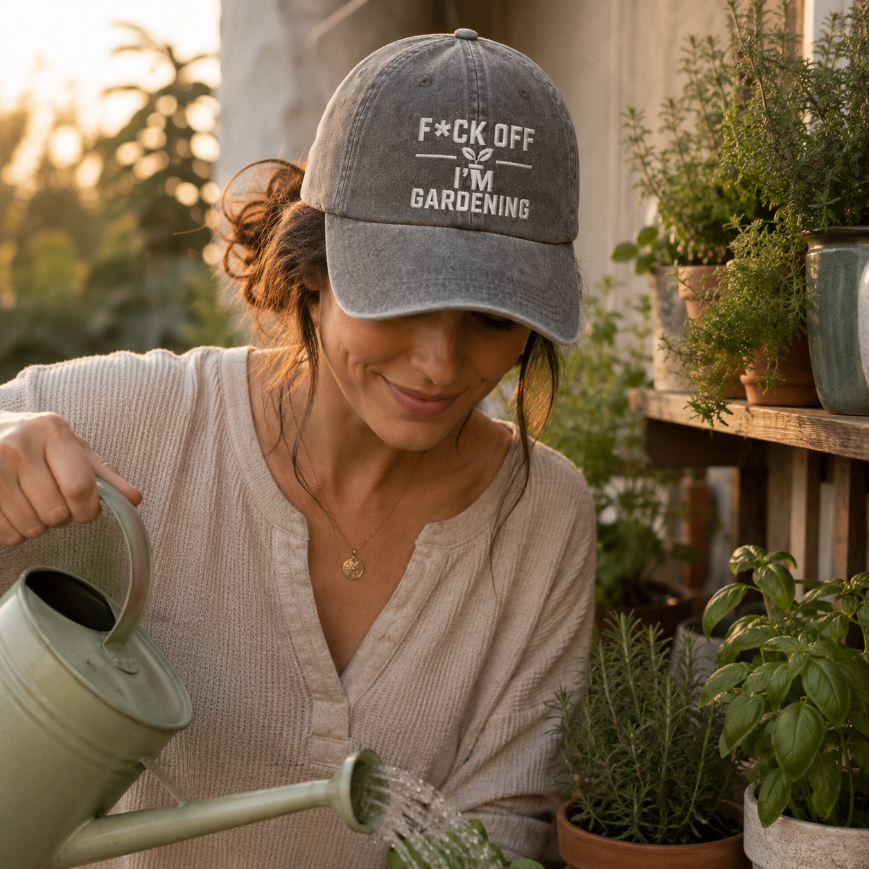 Fck Off I'm Gardening Washed Cap - Washed Cap - alternate angle