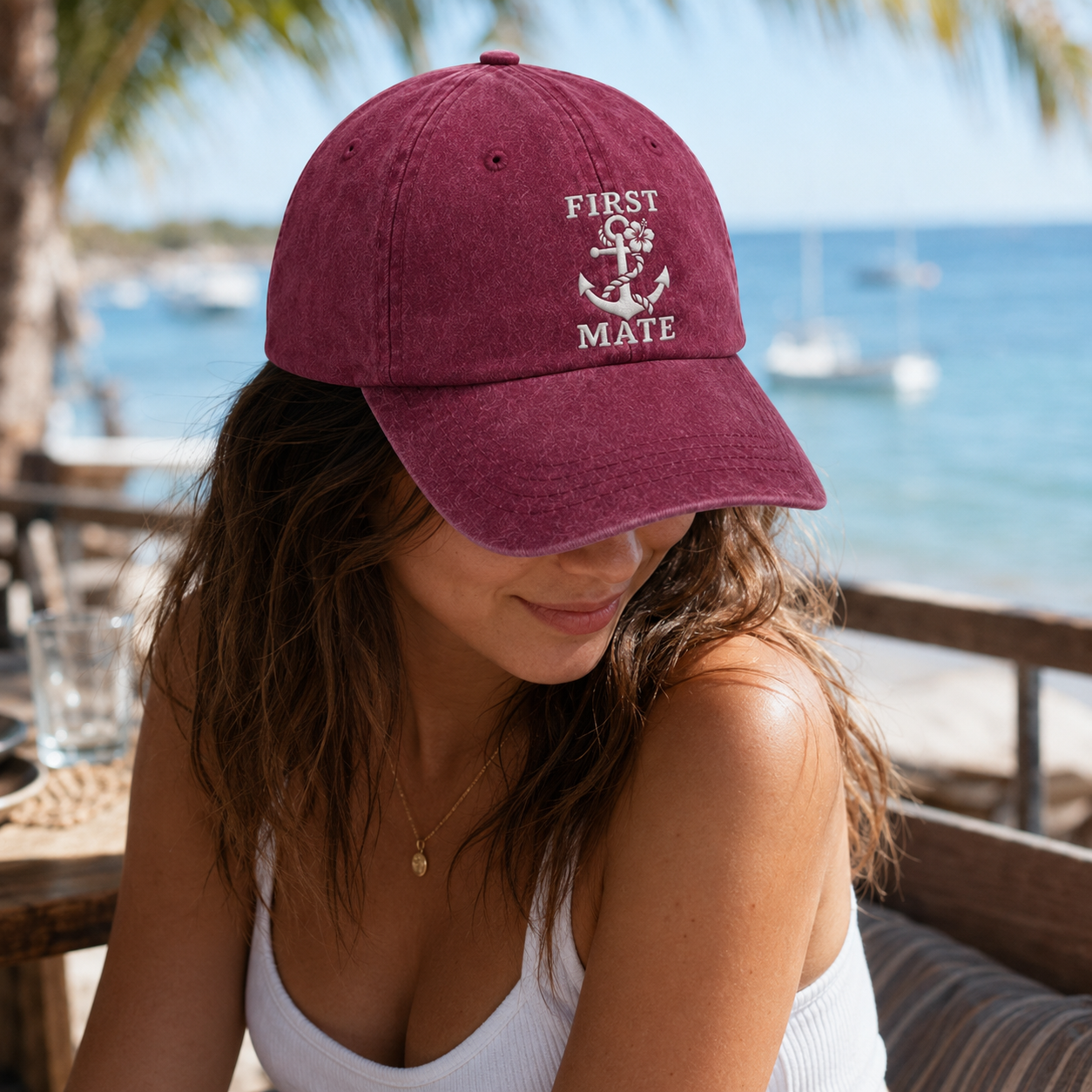 First Mate Embroidered Washed Cap - Washed Cap - alternate angle