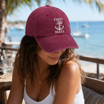 First Mate Embroidered Washed Cap - Washed Cap - alternate angle