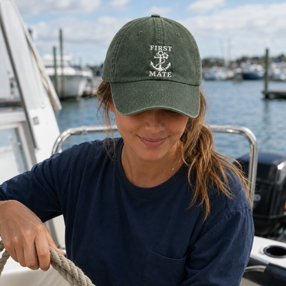 First Mate Embroidered Washed Cap - Washed Cap - detail