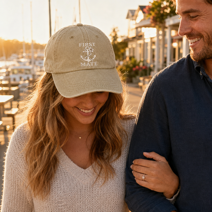First Mate Embroidered Washed Cap - Washed Cap - lifestyle
