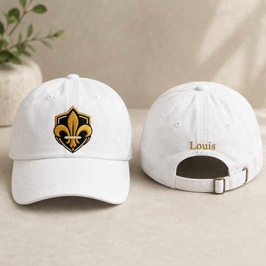 Fleur De Lis Crest Embroidered Washed Cap - Washed Cap - front view