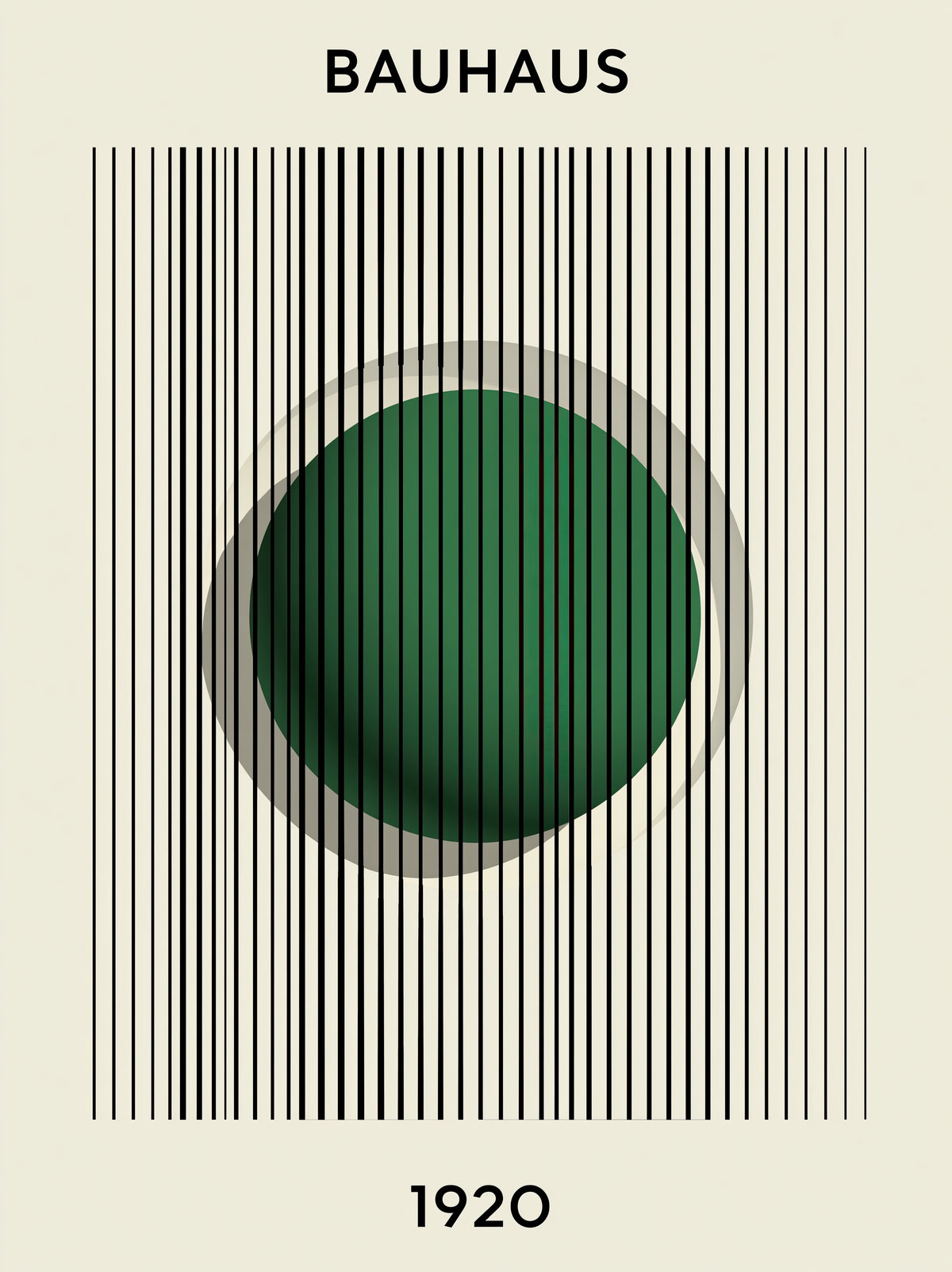 Forest Green Bauhaus Poster - Wall Art Decor - front view - forest green bauhaus poster, green geometric wall art